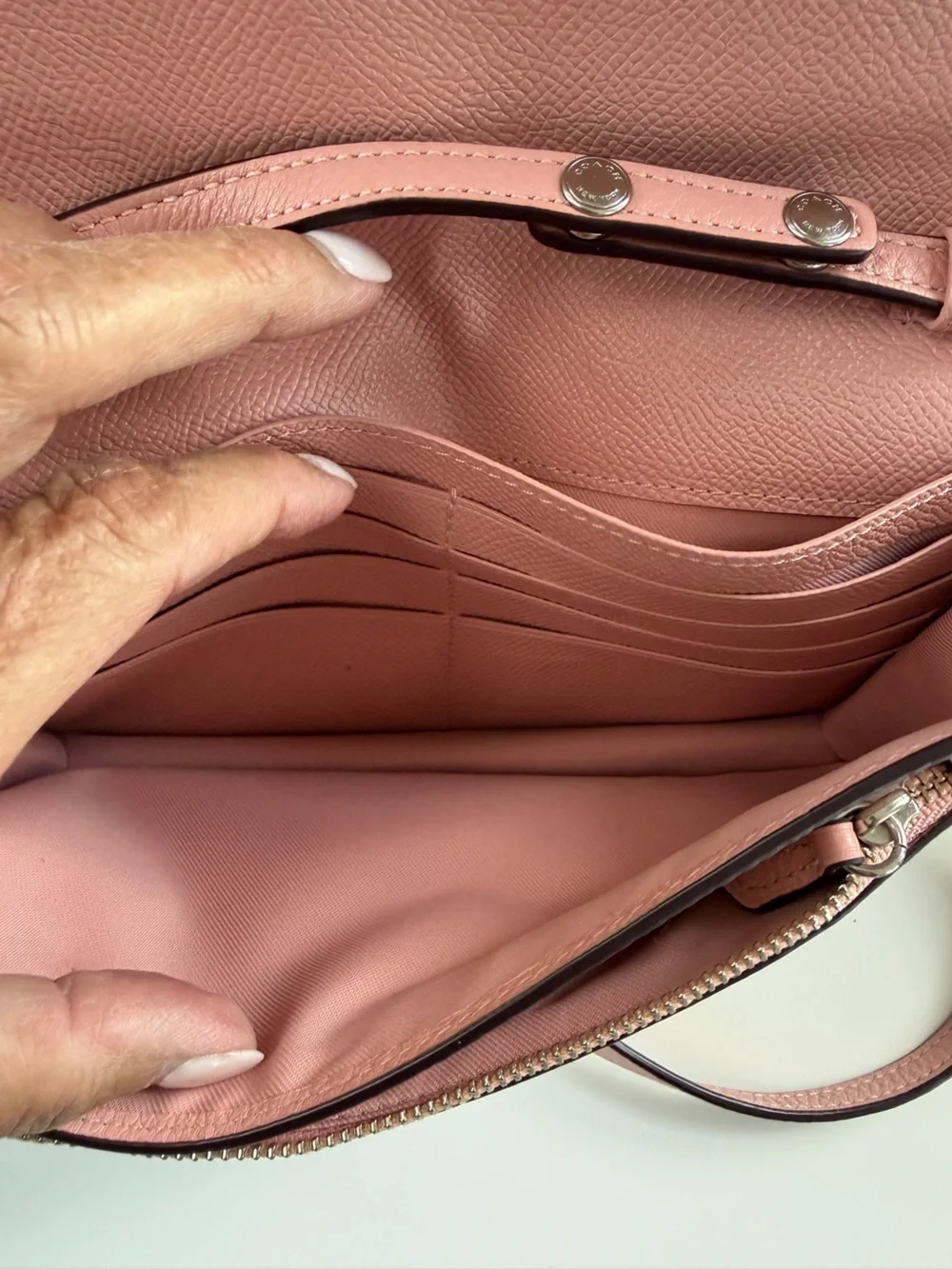 Coach Dusty Pink Pebbled Leather Crossbody Bag
